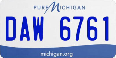 MI license plate DAW6761