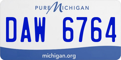 MI license plate DAW6764