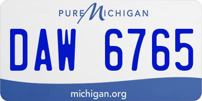 MI license plate DAW6765