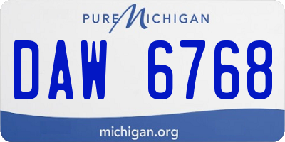 MI license plate DAW6768