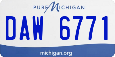 MI license plate DAW6771