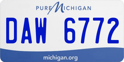 MI license plate DAW6772