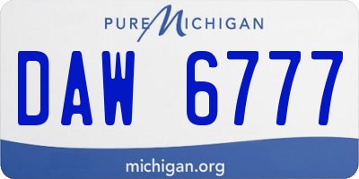 MI license plate DAW6777