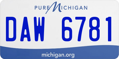 MI license plate DAW6781