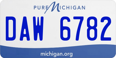 MI license plate DAW6782