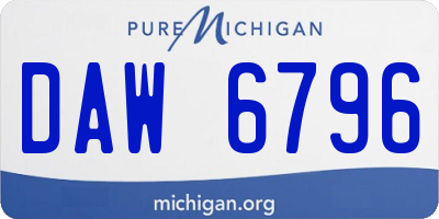 MI license plate DAW6796