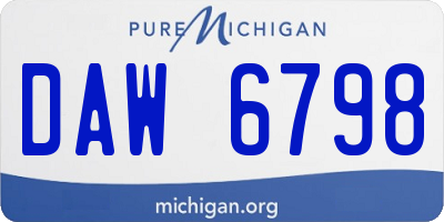 MI license plate DAW6798