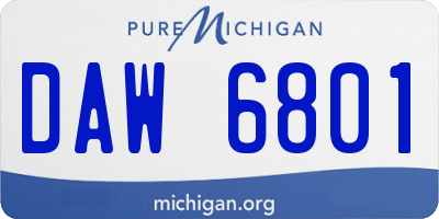 MI license plate DAW6801