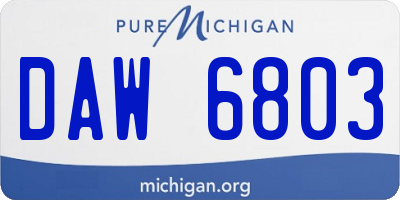 MI license plate DAW6803