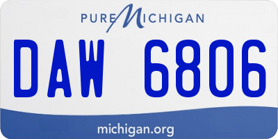 MI license plate DAW6806