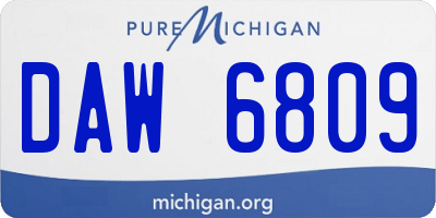 MI license plate DAW6809