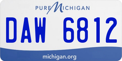 MI license plate DAW6812