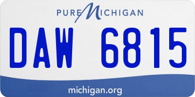 MI license plate DAW6815