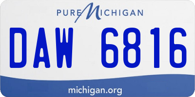 MI license plate DAW6816
