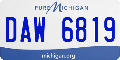 MI license plate DAW6819