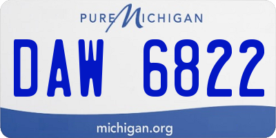 MI license plate DAW6822