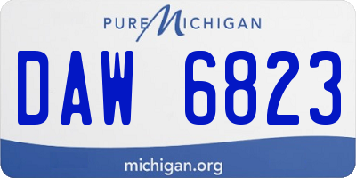 MI license plate DAW6823