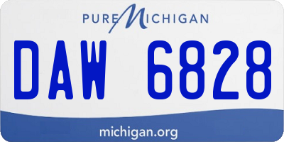 MI license plate DAW6828