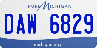 MI license plate DAW6829