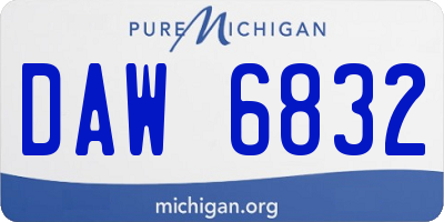 MI license plate DAW6832