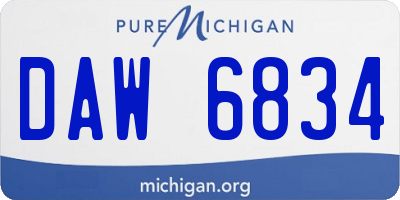 MI license plate DAW6834
