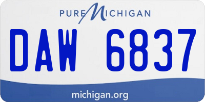 MI license plate DAW6837