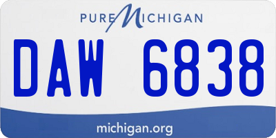 MI license plate DAW6838