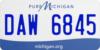 MI license plate DAW6845