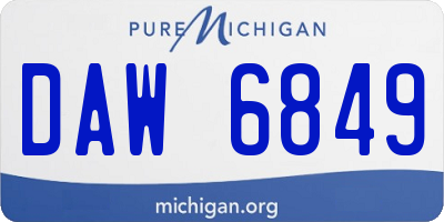 MI license plate DAW6849