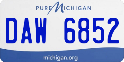 MI license plate DAW6852