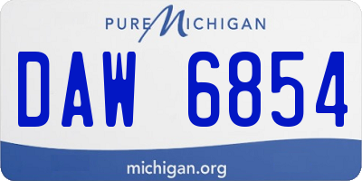 MI license plate DAW6854
