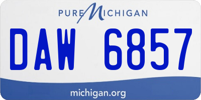 MI license plate DAW6857