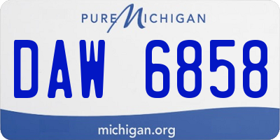 MI license plate DAW6858