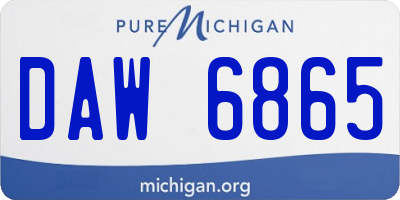 MI license plate DAW6865