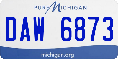 MI license plate DAW6873