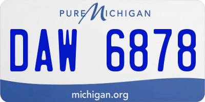 MI license plate DAW6878