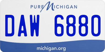 MI license plate DAW6880