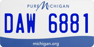 MI license plate DAW6881