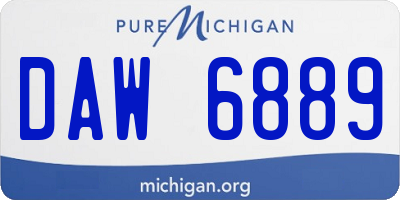 MI license plate DAW6889