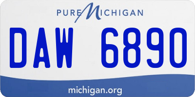 MI license plate DAW6890