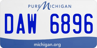 MI license plate DAW6896