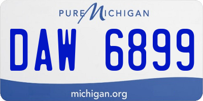 MI license plate DAW6899