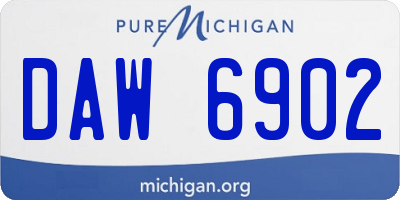 MI license plate DAW6902