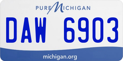 MI license plate DAW6903