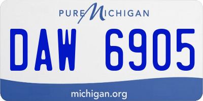 MI license plate DAW6905