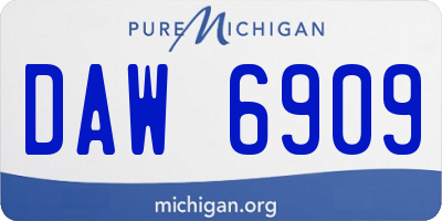 MI license plate DAW6909