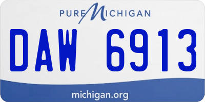MI license plate DAW6913