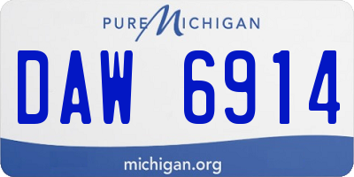 MI license plate DAW6914