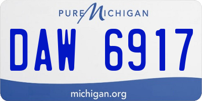 MI license plate DAW6917