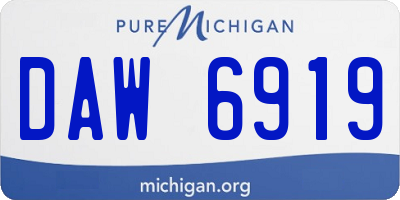 MI license plate DAW6919